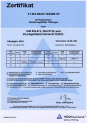 Zertifikat DIN 473,ISO 9712 und Druckgeräterichtlinie 97/23/EG